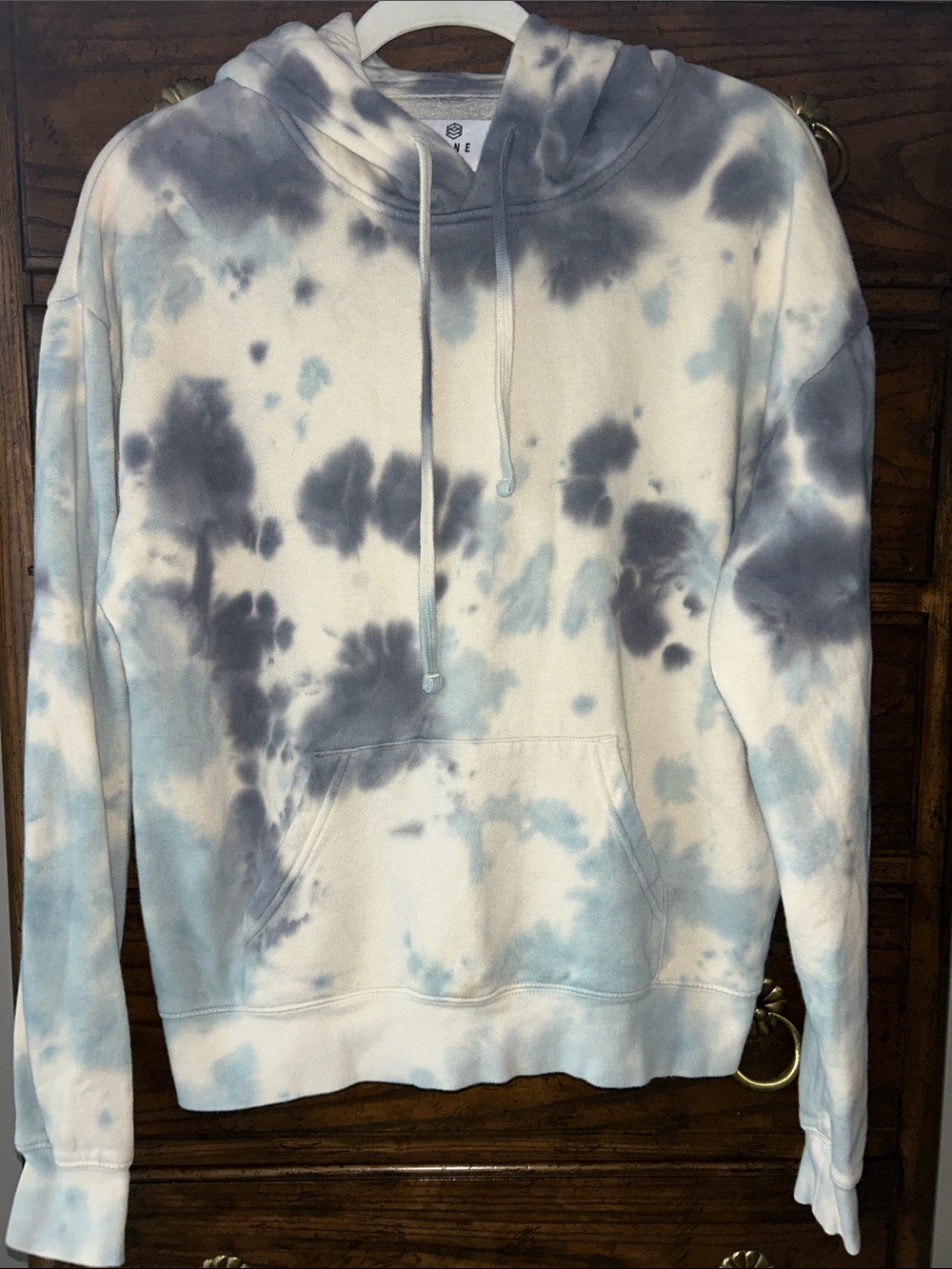 Zine Clothing Women’s Tie-Dye Hoodie in Blue and Gray, Size M